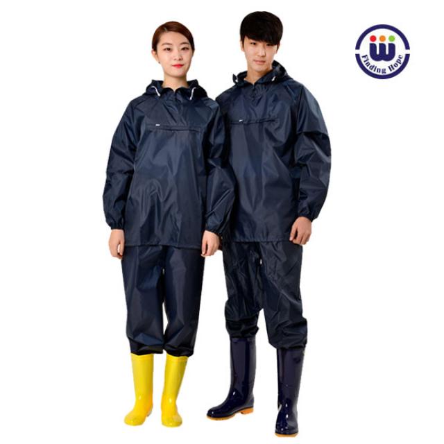 우경몰 Waterproof 발수코팅 작업복 방역복 방진복 농약살포용, 곤색