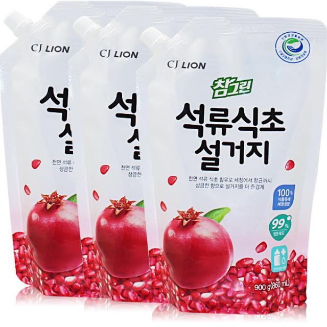 참그린 석류식초 설거지 주방세제, 900g, 3개