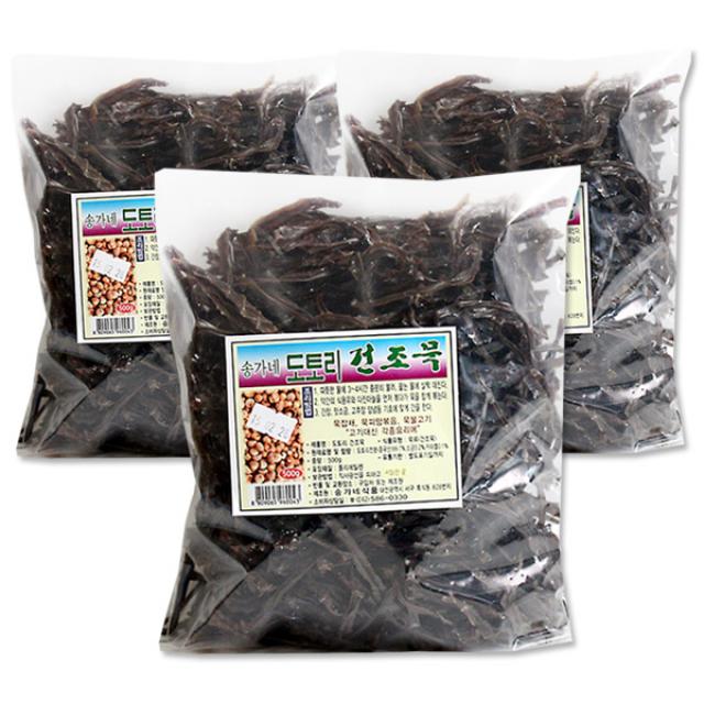 벅스웨이 도토리 건조묵, 500g, 3개