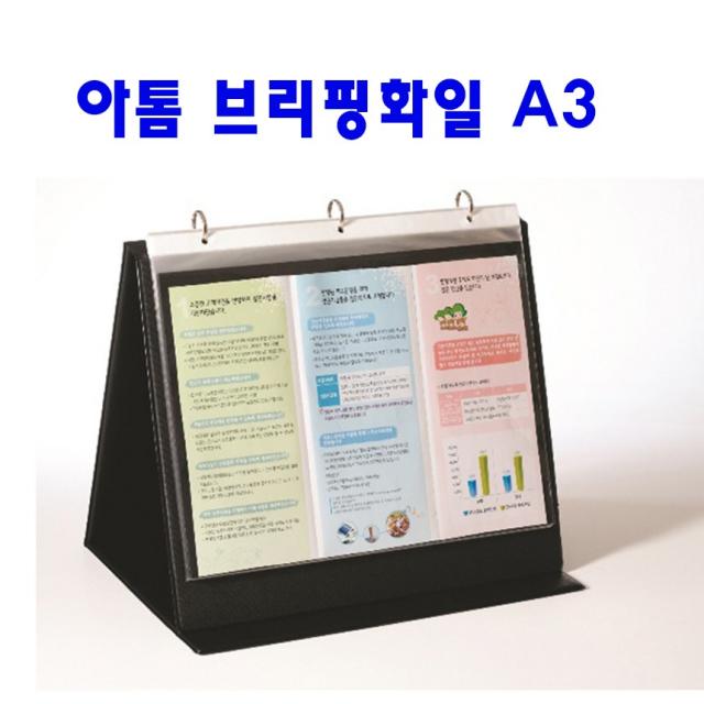 아톰 브리핑화일 포토폴리오 화일 A3 흑색 가로형, A3-PF307/흑색