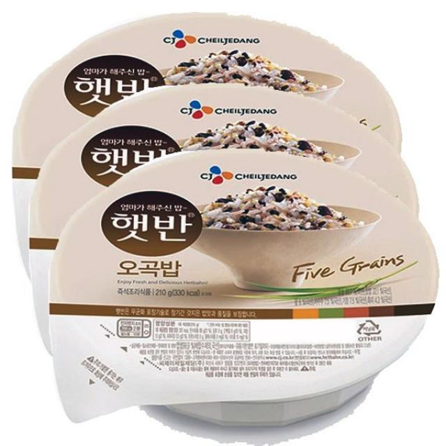 입맛따라 즐기는 CJ)햇반 오곡밥210g x 12개 다섯가지 곡식 정성 쌀 잡곡 찰지고 구수 음력 정월 대보름(묶음가능개수 : 2개)_A13075, 단일 총 수량