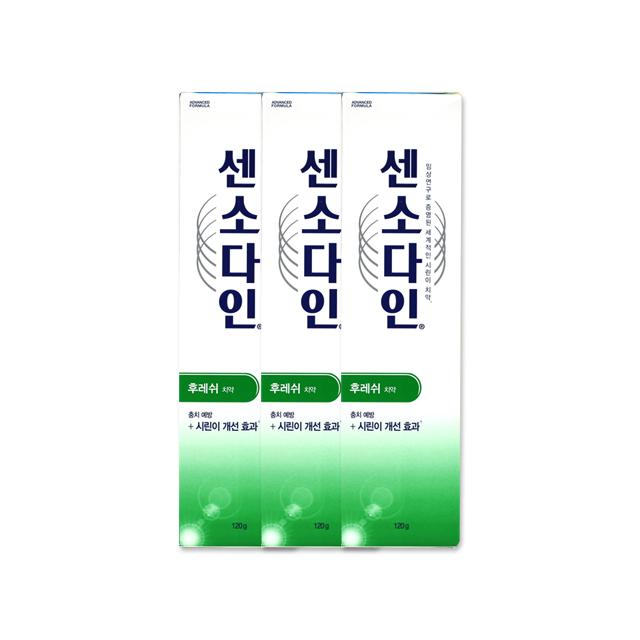 센소다인 후레쉬 치약, 120g, 3개