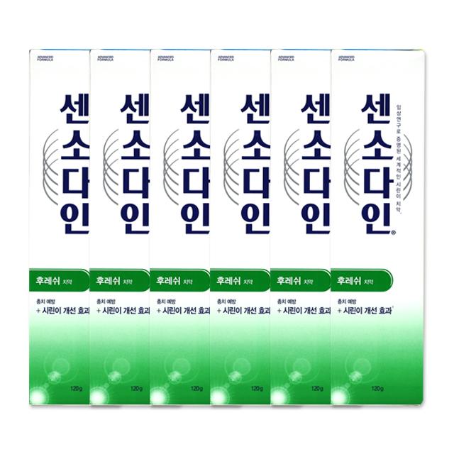 센소다인 후레쉬 치약, 120g, 6개