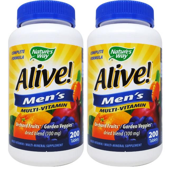 Nature's Way 2병 Alive Mens 남성용 얼라이브 대용량 200 Tablets