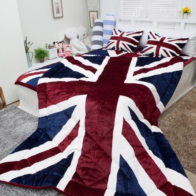 무궁화수예 유니언잭 밍크 극세사이불 패드 베개커버 솜 각각선택, 레드