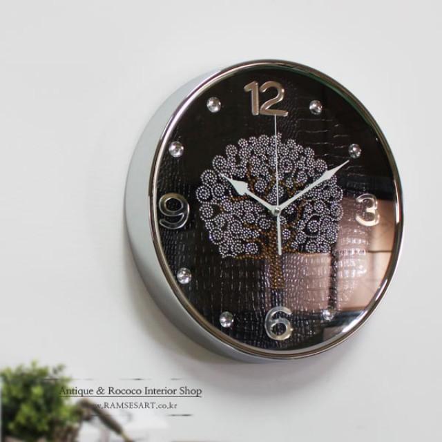 집꾸미기 방꾸미기 인테리어소품 생명수크롬소 무소음 벽시계 고품격 인테리어 선물 인테리어액자 인테리어선반 인테리어, 300화이트06:300블랙06