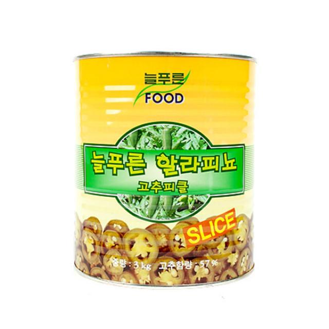 늘푸른 할라피뇨 고추피클 슬라이스 3Kg 피클