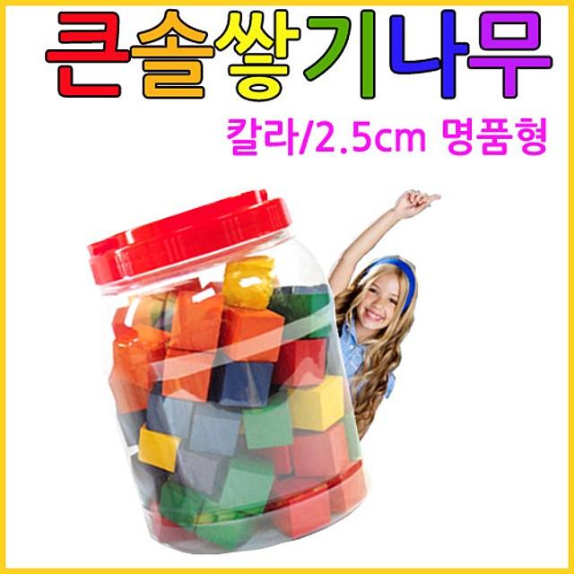 좋은 (큰솔교육)큰솔2.5cm칼라쌓기나무100pcs+케이스(비취)큰솔정육면체 소마큐브 카프라 펜토미노 가베, 본상품색상선택