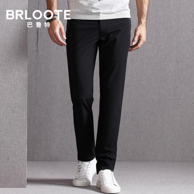 Brloote / 발룻 남성의 단색 탄성 캐주얼 바지 남자 슬림 바지 바지 2017 새로운 봄