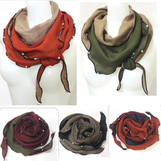 패션타운 특사세일 럭셔리한 이중 진주스카프 머플러 요즘