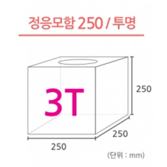 조이사인 정사각 응모함 추첨함 아크릴상자 매장/진열용품, 정사각 응모함 250*250/3T 투명 [J2503ET]