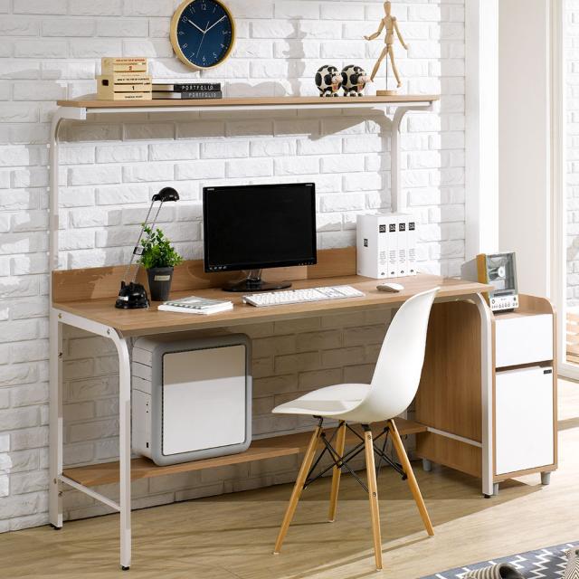 파란들 엑소 스틸 입식 선반책상1200 컴퓨터 철제책상 화이트 + 아카시