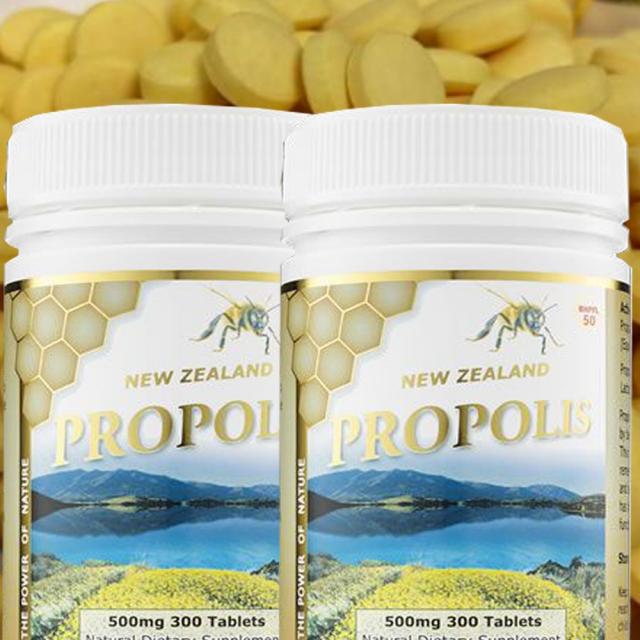 뉴질랜드 베델헬스 씹어먹는먹기편한 Propolis 츄어블 프로폴리스 500g 300정 2개, 500mg