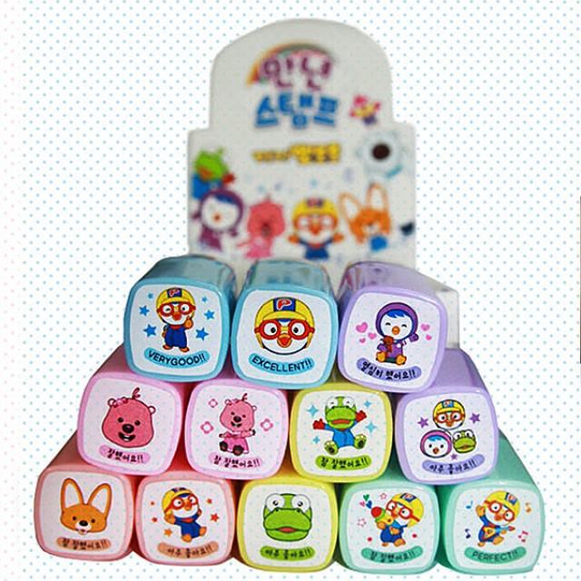뽀로로 만년 스템프 낱개 12종 중 택일 도장놀이 참 잘했어요 Good Excellent등완구 장난감 아동용품, 10번 뽀로로친구, 1