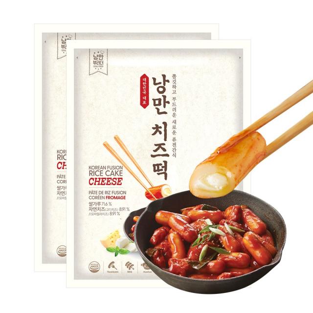 추억의 국민학교 떡볶이 국떡 낭만치즈떡 600g, 2개