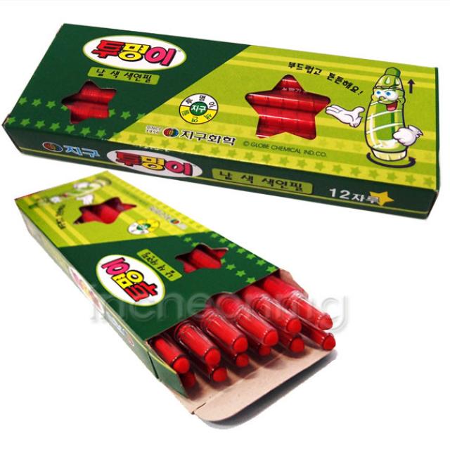지구화학 투명이 색연필 빨강 12개입