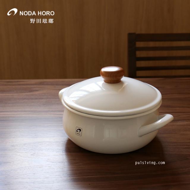 노다호로 pochka 법랑양수냄비, 화이트, 20cm