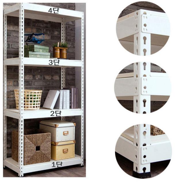 무볼트앵글 조립식앵글수납선반 아이보리색+MDF합판세트, 900*500*1500, 4단