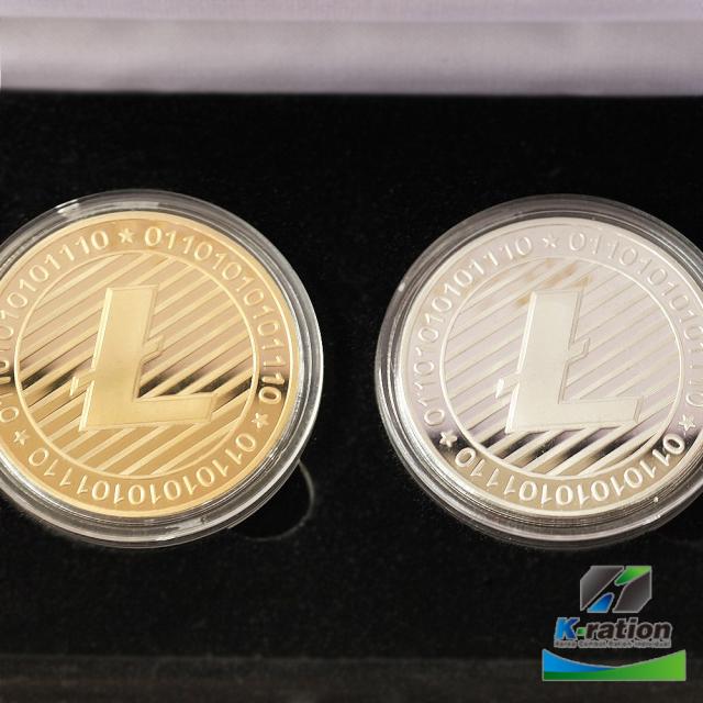 케이레이션 라이트코인 기념주화 세트 24K 골드도금 은도금 채굴기념품 기념코인