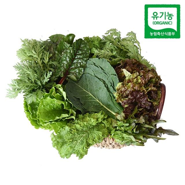 친환경팔도 충주 유기농 쌈채소 1박스 혼합쌈채소 1kg