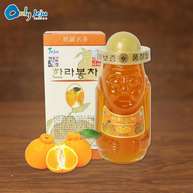 오렌지나무 무료배송 돌하르방 유리병에 담긴 제주 한라봉차_탐라 하르방 한라봉차600g, 1개