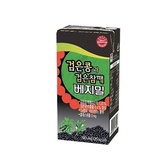 베지밀 검은콩과 검은참깨 두유, 190ml, 96개