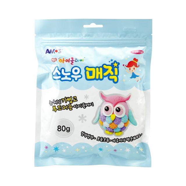 아모스 탱탱 아이클레이 스노우 매직 파우치 80g, 1개, 스노우 매직 파우치 아이클레이80g