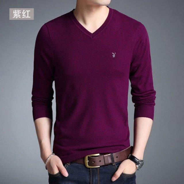 바람둥이 새로운 남성 긴 소매 티셔츠 남자의 V 목 솔리드 컬러 폴로 셔츠 대형 스웨터 패션 의류, 170 / 88A