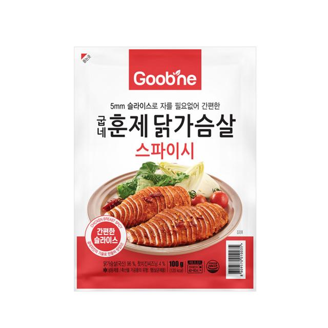 굽네 스파이시 훈제닭가슴살, 100g, 1팩