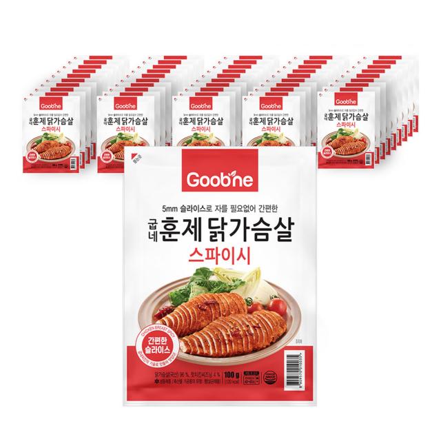 굽네 스파이시 훈제닭가슴살, 100g, 50팩