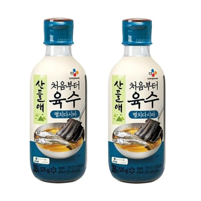 예이니종합물류 CJ 산들애 육수 멸치다시마 2개(525g*2개)조미료 양념장 장국 연두, 525g, 2개