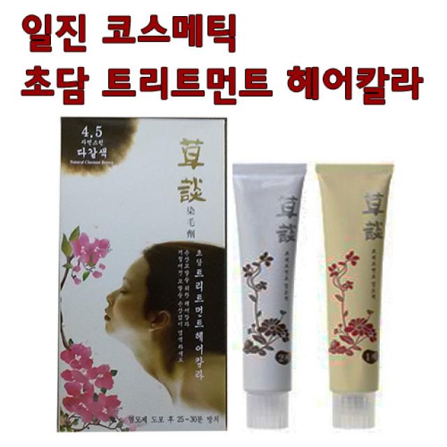 일진코스메틱 초담 트리트먼트 헤어칼라 새치 염색약, 5호 자연스러운 갈색, 1개