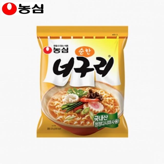 순한너구리 120g X 20봉기획세트 짜장라면 순한국물맛 오동통면발 봉지라면 간편식사, 20개