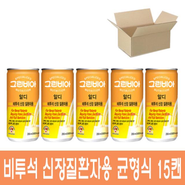 정식품 그린비아 알디 비투석 신장 질환자용 200ml X 15캔, 1개