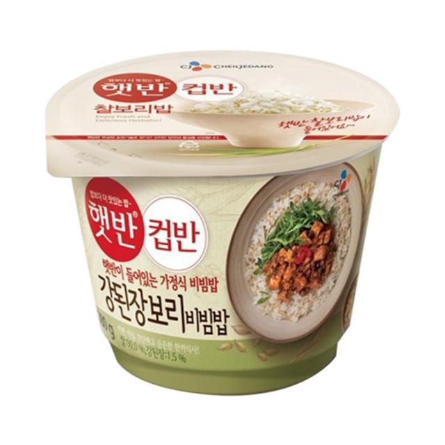 햇반 컵반 강된장 보리비빔밥, 280g, 18개입