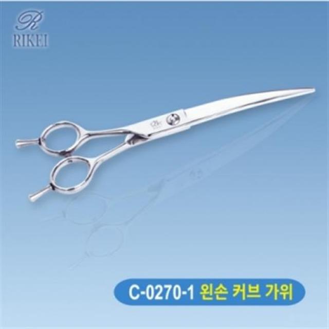 상세설명참조 애완애견 (리케이) C-0270-1/커브가위/7인치/왼손용 가위/곡선미용에 좋아요 애완용품