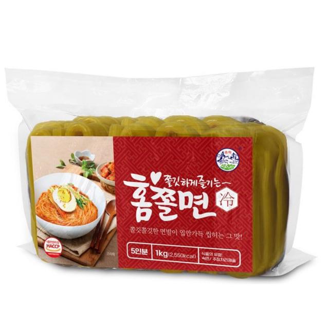 [송학식품] 송학식품 홈쫄면 1kg 보통굵기 _ 접이식 쫄면, 1개