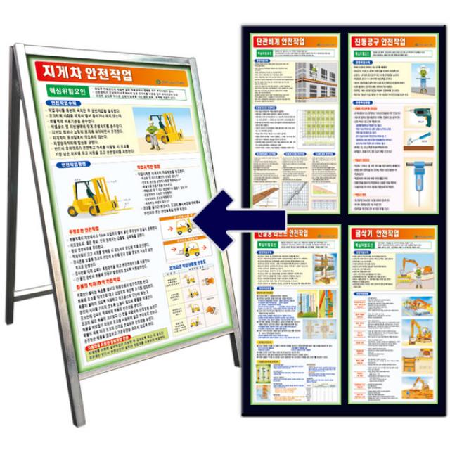 대원안전 공정별안전수칙표지판 디자인F001-108단면 600x900, F024. 교류아크용접기착 안전작업