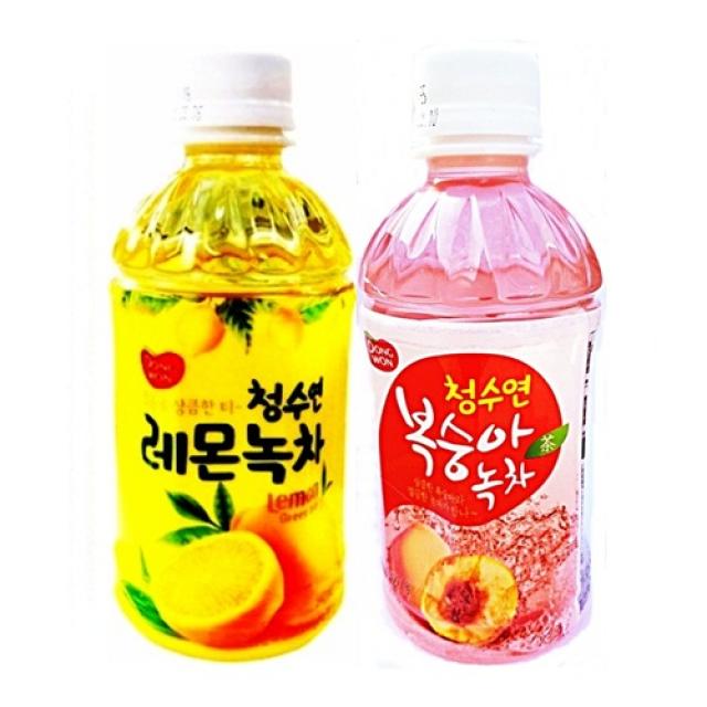 동원 청수연 레몬녹차 340ml(10개)+복숭아녹차 340ml(10개), 20개, 340ml