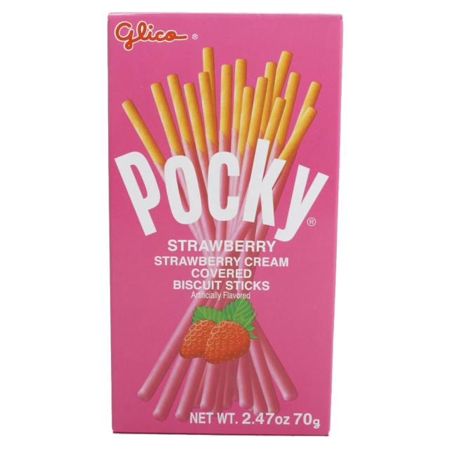 글리코 포키 스트로베리 크림 커버드 비스킷 스틱, 70g, 1개