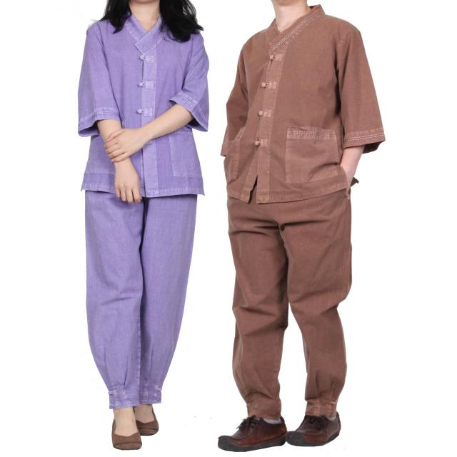 단아한의 남녀공용 생활한복 산새 7부세트