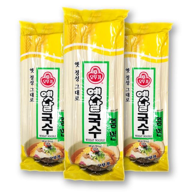 예이니종합물류 오뚜기 옛날국수 중면 3개(500g*3개)쌀소면쫄면비빔수제비 즉석간편요리, 500g, 3개