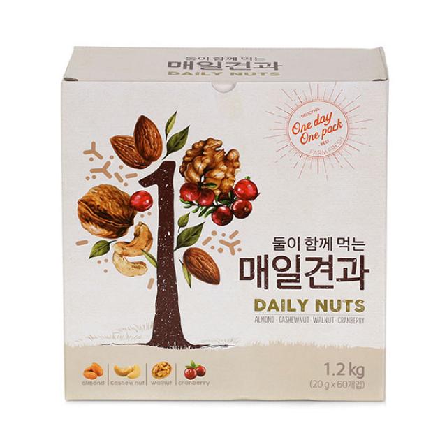 둘이 함께 먹는 매일견과 1.2kg 대용량 견과류>>브라질너트, 단품