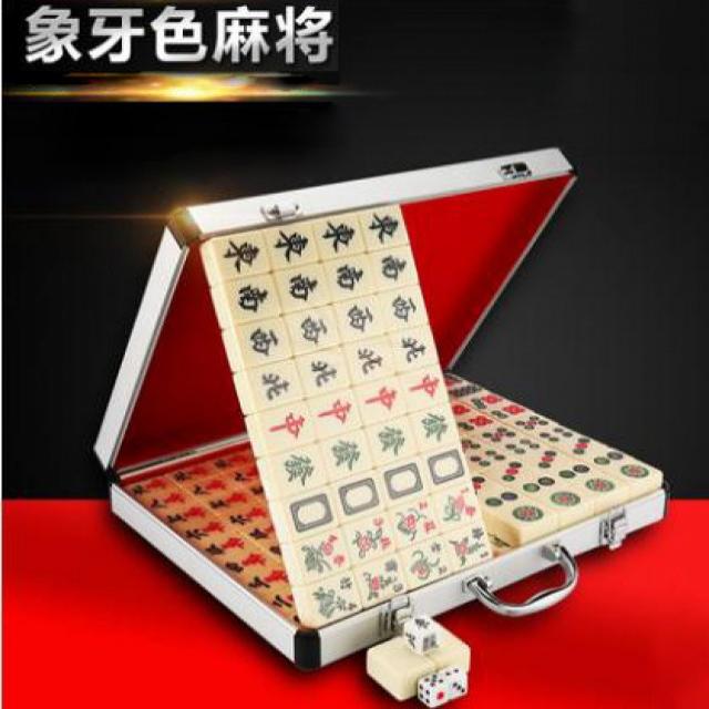 [서울닷컴][신상품][패션](해외직배송) 중국 전통게임 고급 마작 38mm 상아 마작세트 홍콩마작W1804C9