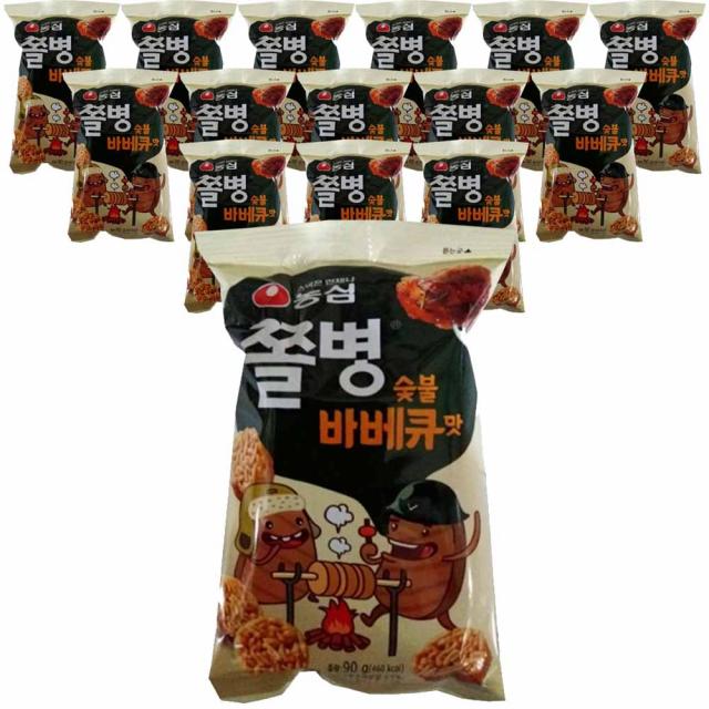 농심 쫄병스낵 바베큐맛 90g 15입, 1box