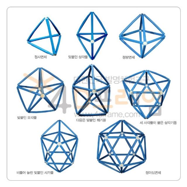 포디프레임 4D 정삼각형으로 이루어진 입체도형 델타다면체, 단품