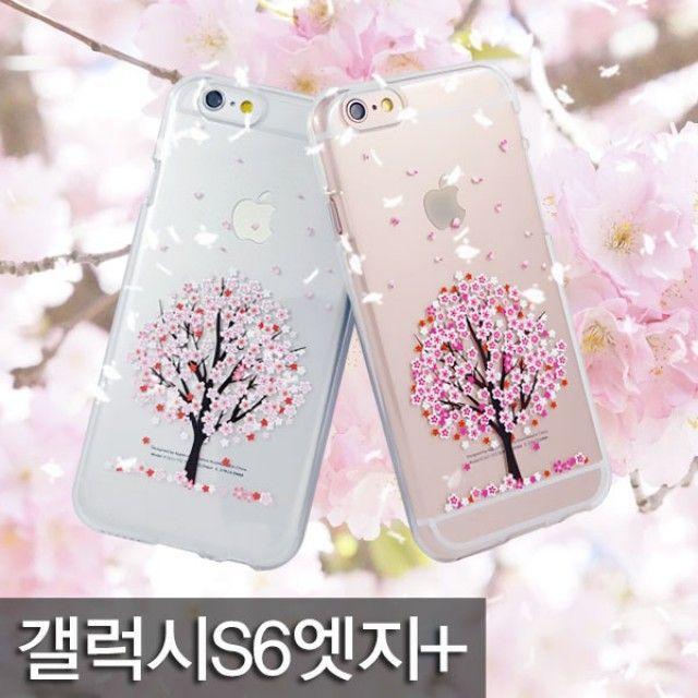 JELLYCASE 하드케이스 범퍼 휴대폰스마트폰핸드폰케이스 악세사리갤럭시 S6 엣지플러스 팩토리 벚꽃 투명 젤리 케이스 G928W0303D1