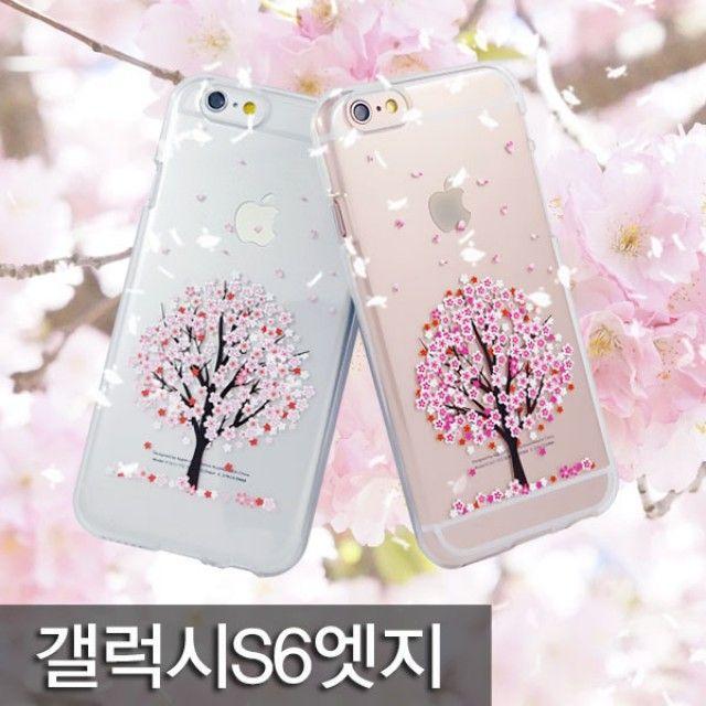 JELLYCASE 하드케이스 범퍼 휴대폰스마트폰핸드폰케이스 악세사리갤럭시 S6 엣지 팩토리 벚꽃 투명 젤리 케이스 G925W0303CF