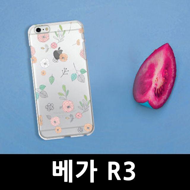 JELLYCASE 하드케이스 범퍼 휴대폰스마트폰핸드폰케이스 악세사리베가 R3 몽실이꽃 젤리케이스 A850W0DC020, 02_송이2