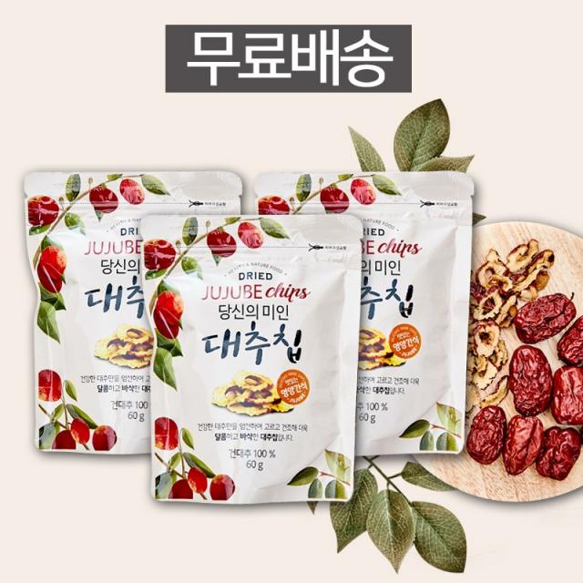 농가월령식품 가을대추 당신의미인 대추칩 60g X 3 1개